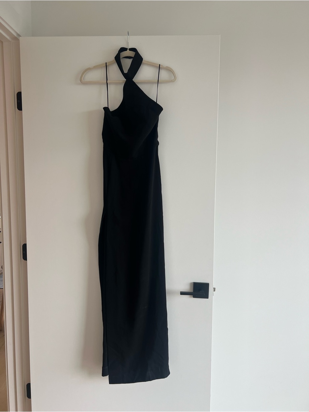 Amanda Uprichard Black Halter Maxi Dress
